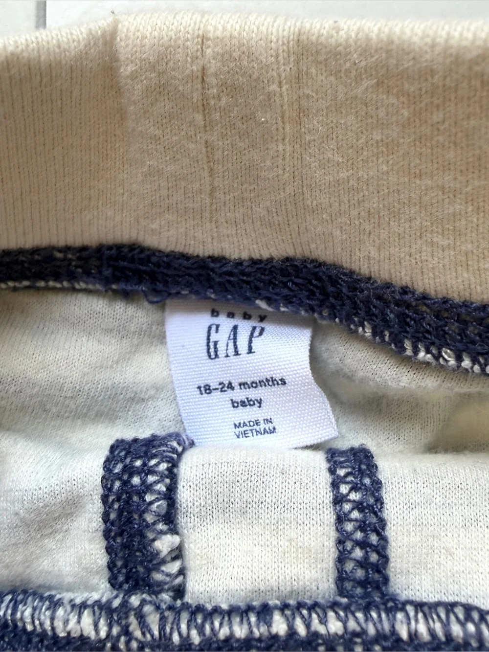18-24M⚓️ GAP Kids Nautical Blue & Cream Stripe Zipper Hoodie Sweatshirt & Shorts